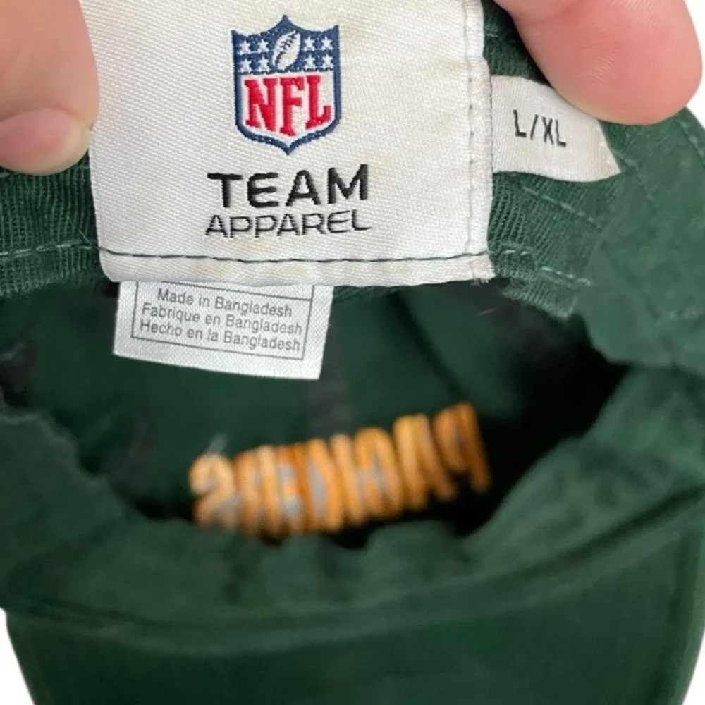 Green Bay Packers Team NFL Cap Hat Green Adjustable Embroidered Logo Spellout